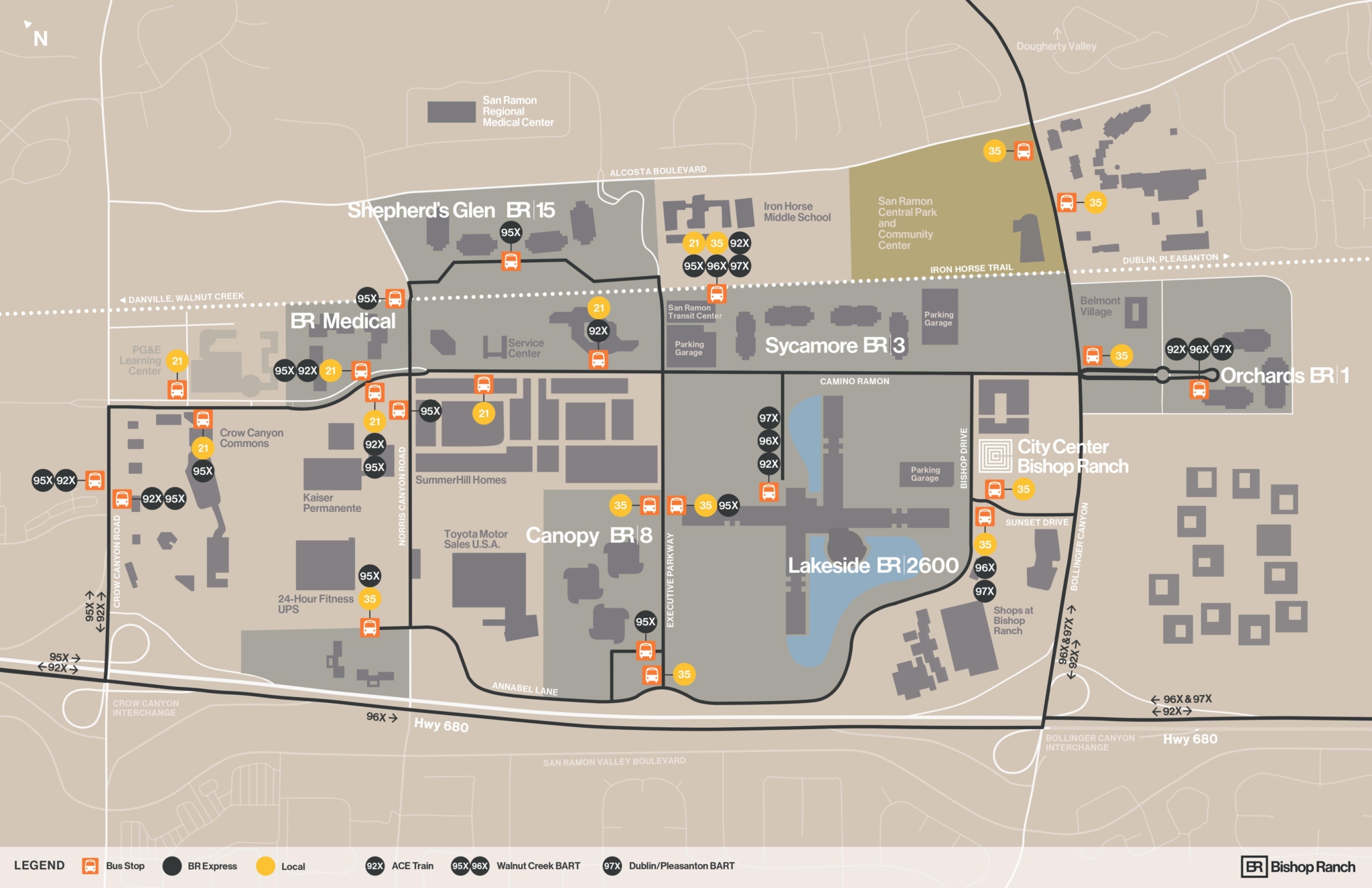 Roundhouse San Ramon Map Bishop Ranch Tenant Hub | Buses | Transportation Service Bishop Ranch